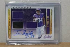 lot 54 image: 2019 Panini Absolute Irv Smith Jr Autographed Rookie Jersey Football Card