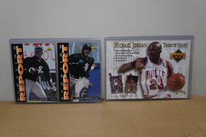 lot 58 image: Large Format Michael Jordan Basketball and Baseball Cards - Upper Deck