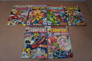 lot 104 image: 6 Marvel The Champions Comic Books
