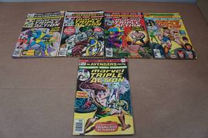 lot 107 image: 5 Marvel Avengers Triple Action Comic Books