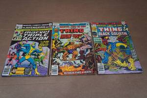 lot 112 image: 3 Marvel Comic Books - Triple Action, The Thing