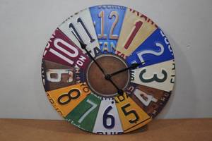 lot 174 image: Raised Letter License Plate Clock