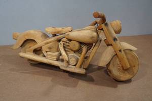 lot 180 image: Vintage Handmade 1950s Harley Panhead Wood Motorcycle