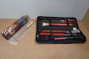 lot 228 image: MN Twins BBQ Branding Iron and Grilling Set