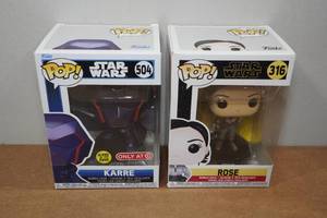 lot 240 image: 2 Funko Pop Bobbleheads - Star Wars Karre & Rose