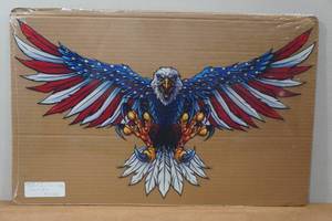 lot 273 image: Laser Cut Metal American Flag Eagle