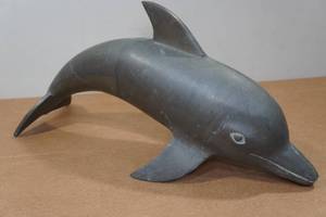 lot 285 image: Vintage Solid Brass Dolphin