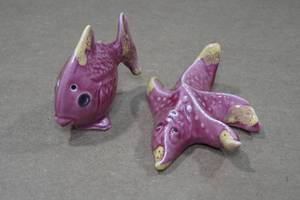 lot 308 image: Vintage Salt & Pepper Shaker Set - Star Fish & Fish