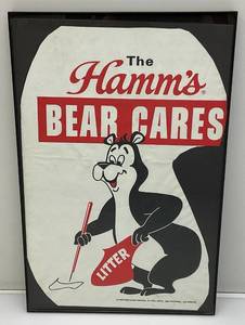 lot 26 image: Framed HAMMS Beer Litter Bag Cut-Out