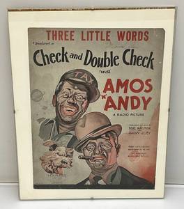 lot 28 image: Vintage Amos & Andy Framed Picture 11 x 14