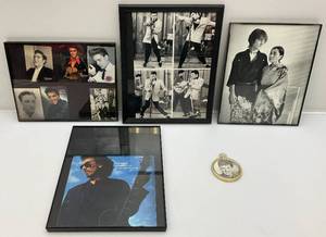 lot 81 image: Misc. Framed Famous People Pictures Including Elvis, John Lennon & George Harrison