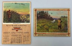lot 149 image: Vintage 1942 & 1947 MINNESOTA Paper & Cordage Calendar Pamplets (In Protective Sleeve)