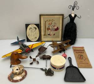 lot 158 image: Misc. Vintage Iterms Including Metal Airplane And More
