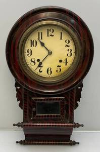 lot 163 image: Early 1900s Seikosha Circular Drop Wall Clock
