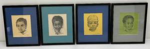 lot 168 image: Vintage Framed Behind Glass J. Macdonald Henry Charcoal Lithography Prints 8 14 x 10 14