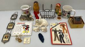 lot 185 image: Misc. Vintage Items Including Nesting Dolls, Red Wing Doe With Fawns & More