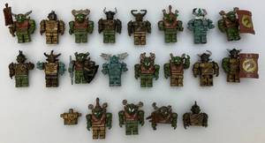 lot 193 image: Vintage Mega Bloks Dragons Krystal Wars Knights Orcs Mini Figures Norvagen GOTELAG Minifigs