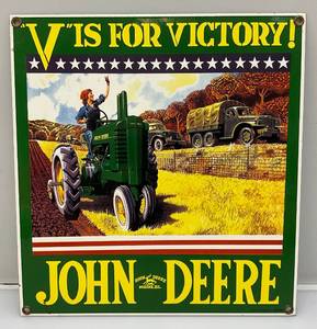 lot 196 image: Vintage 1990s John Deere Porcelain Sign 9 34 x 10 14