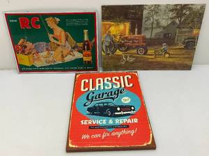 lot 201 image: Misc. Tin Signs Including Farmall 12 12 x 17 14, RC Royal Crown Cola 12 x 15 12 & More
