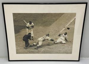 lot 202 image: Vintage Framed Jackie Robinson Print 16 x 20
