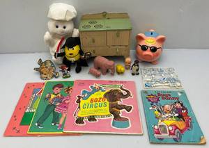 lot 210 image: Misc. Vintage Toys Including Pressed Metal Childs Electric Oven, Pillsbury Doughboy & More