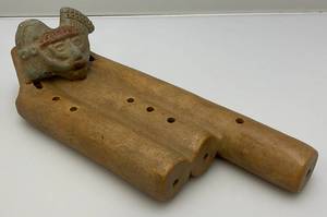 lot 213 image: Vintage Myan Pottery Flute (Very Cool) 9 L x 4 W x 3H