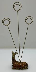 lot 220 image: Vintage Heavy Metal Cloisonne Giraffe Letter Holder With Crystals 2 12 W x 2 34 H