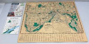 lot 242 image: Vintage 1985 St. Paul Minnesota Map & More