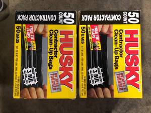 lot 24 image: Lot of Husky 42 Gal. Contractor Bags (50-Count)   Customer Returns See Pictures