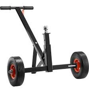 lot 19 image: SKYSHALO Adjustable Trailer Dolly, 600 lbs. Tongue Weight Capacity, Carbon Steel Trailer Mover with 16-24 in. Adjustable Height Customer Returns See Pictures