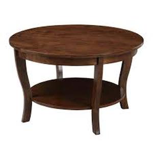 lot 23 image: American Heritage Round Espresso Coffee Table  Customer Returns See Pictures