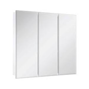 lot 37 image: Glacier Bay 24.4 in. W x 25.2 in. H Rectangular Medicine Cabinet with Mirror in Silver with Adjustable Shelves    Customer Returns See Pictures