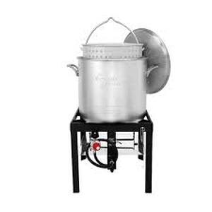lot 22 image: 100 Qt. Seafood Boiling Kit with Strainer by CreoleFeast Customer Returns See Pictures