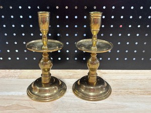 lot 5 image: Brass Candlesticks