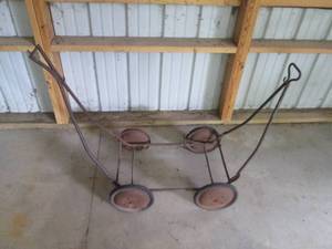 lot 23 image: Vintage metal framed firewood cart...