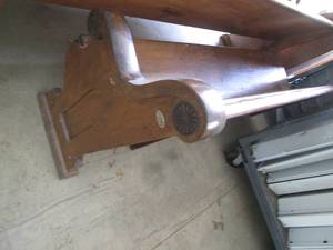 lot 27 image: Solid hardwood vintage church pew ...