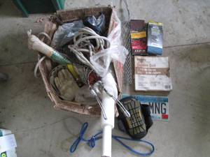 lot 46 image: Box of misc including sanding belts...