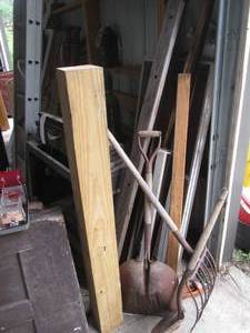 lot 71 image: 6x6 wood post (nearly 5ft tall), Po...