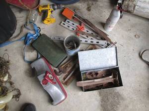 lot 95 image: Pipe wrench, metal files, frame cla...