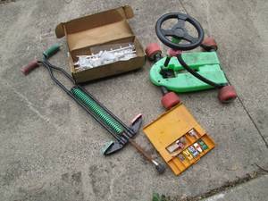 lot 97 image: Pogo stick, drifter scooter and oth...