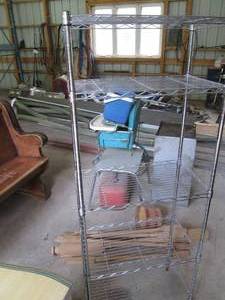 lot 203 image: Stainless steel 5-tier wire shelvin...