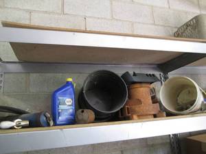 lot 221 image: Grease gun, planters, metal housing...