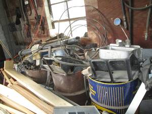 lot 282 image: (4) metal drums full of misc parts ...