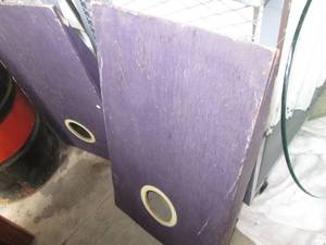 lot 290 image: Wooden deep purple cornhole game bo...