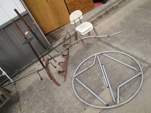 lot 302 image: Card table frame, vintage sled fram...