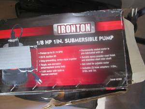lot 143 image: Ironton 18hp Submersible pump...