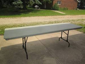 lot 178 image: 8ft plastic folding banquet table...