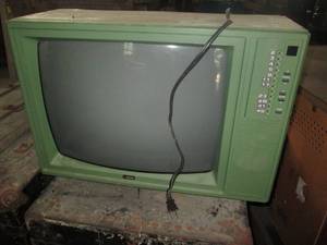 lot 191 image: Vintage green AMark tube television...