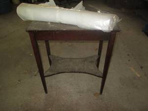 lot 197 image: Vintage 26in long Wood entry table ...