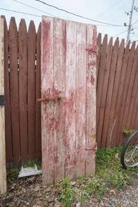 lot 17 image: Vintage Wooden Door (red)